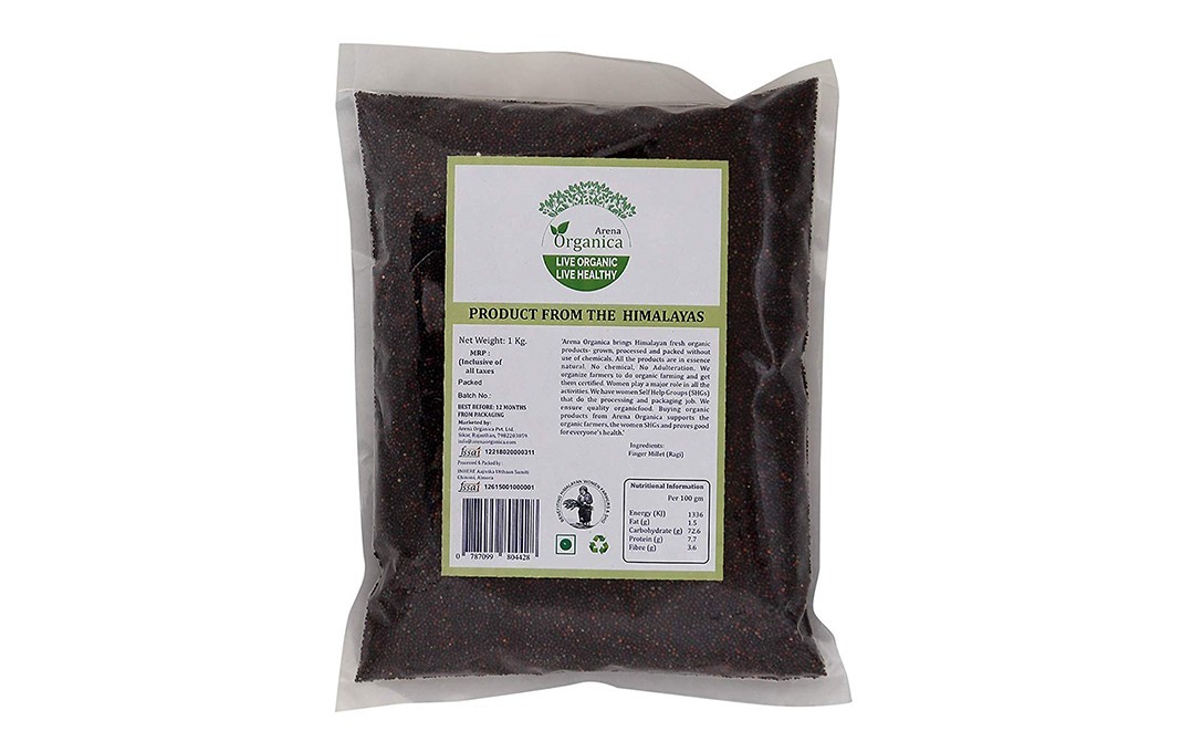 Arena Organica Finger Millet (Ragi)    Pack  1 kilogram